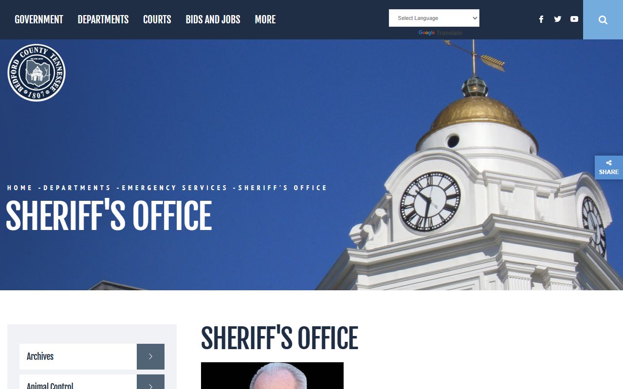 Bedford County Warrant Records at the Bedford County Sheriff's Office