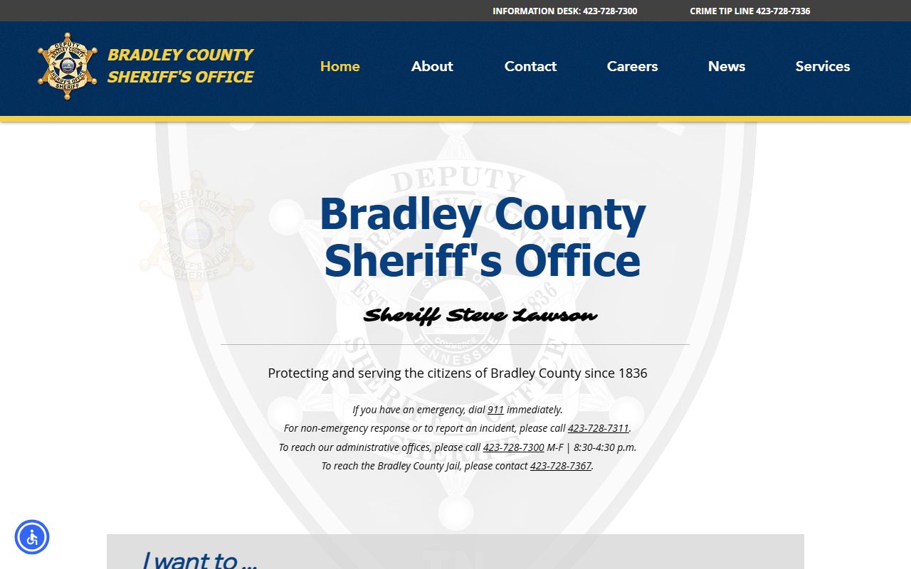 Bradley County Warrant Records at the Bradley County Sheriff's Office