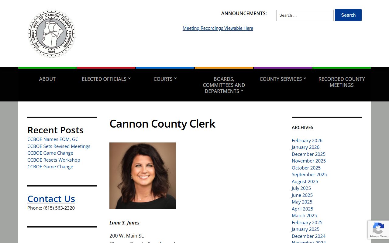 Cannon County Warrant Records Cannon County Clerk page