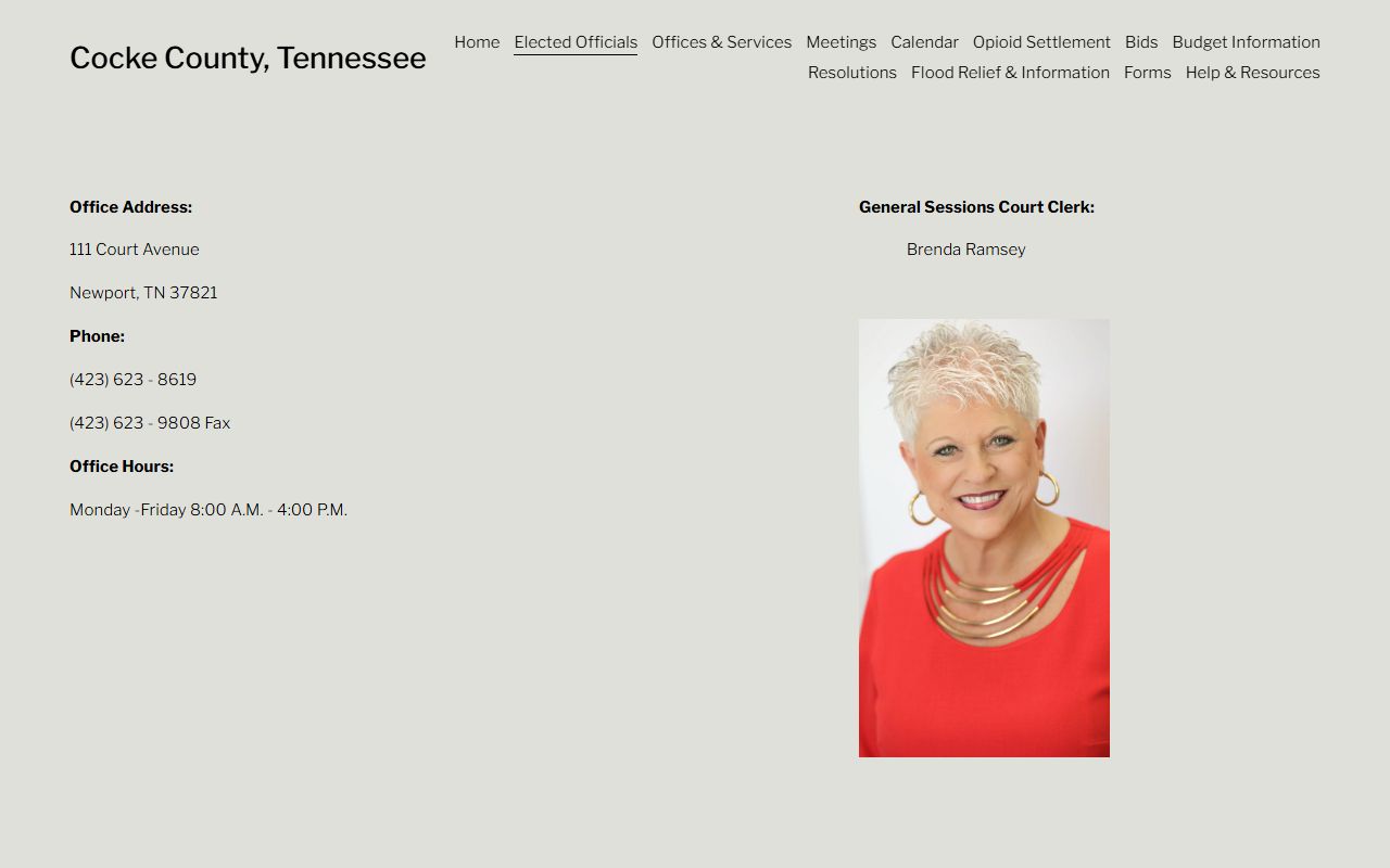 Cocke County Warrant Records at the General Sessions Court Clerk