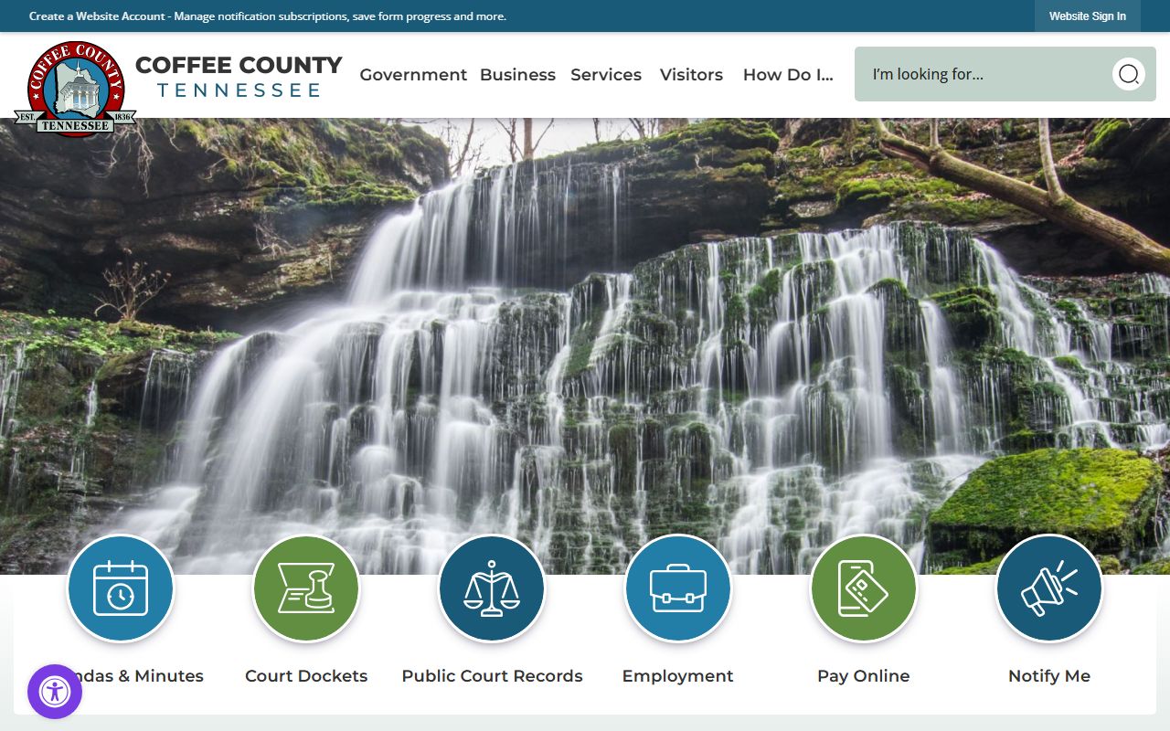 Coffee County Warrant Records county government page