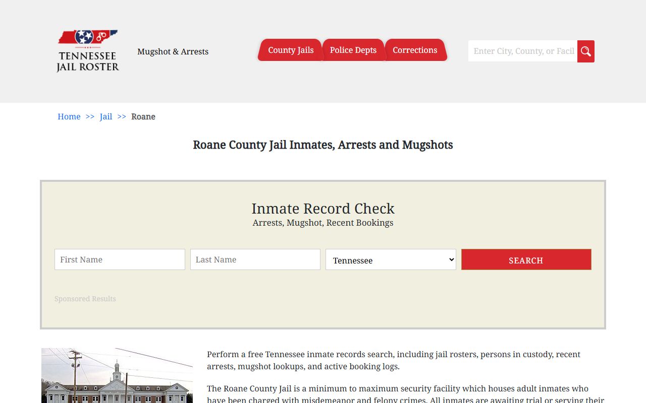 Roane County Warrant Records Roane County jail roster page